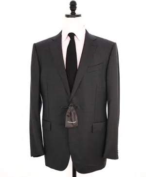 ERMENEGILDO ZEGNA -"TROFEO" Milano Gray Textured Birdseye Premium Suit - 46R