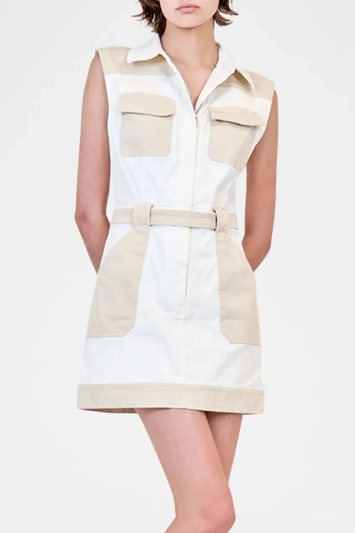 Esmee Sleeveless Mini Dress in Ivory Multi