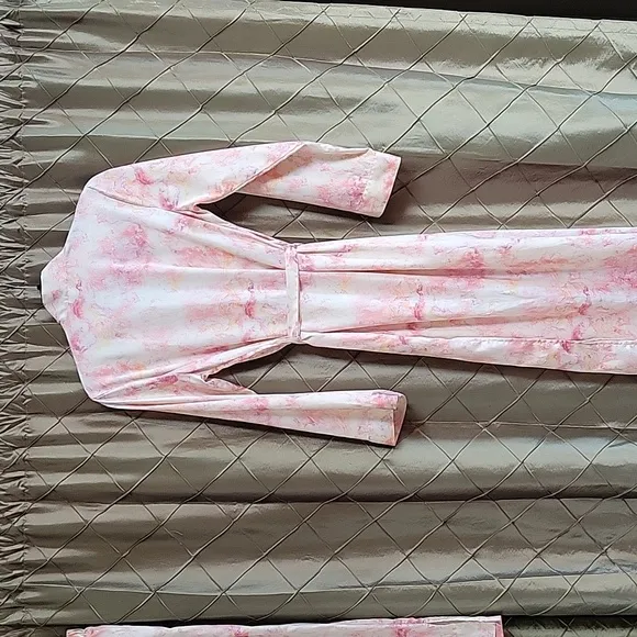 EUC- Stars Above 3 Pc. Tie-Dye Satin Robe and Pajama Set