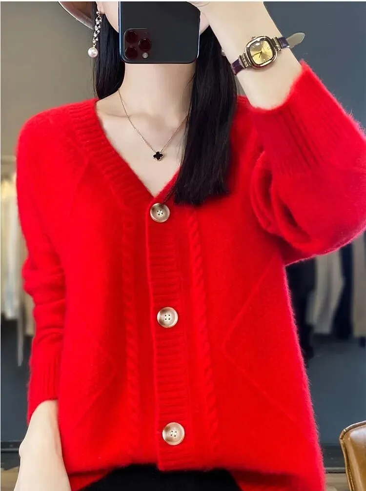 Every - Winter Strickjacke mit V-Ausschnitt