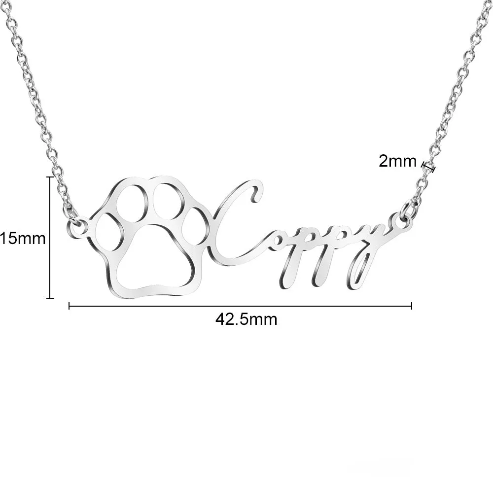 Fashionable Stainless Steel Hollow Design Name Pendant Necklace