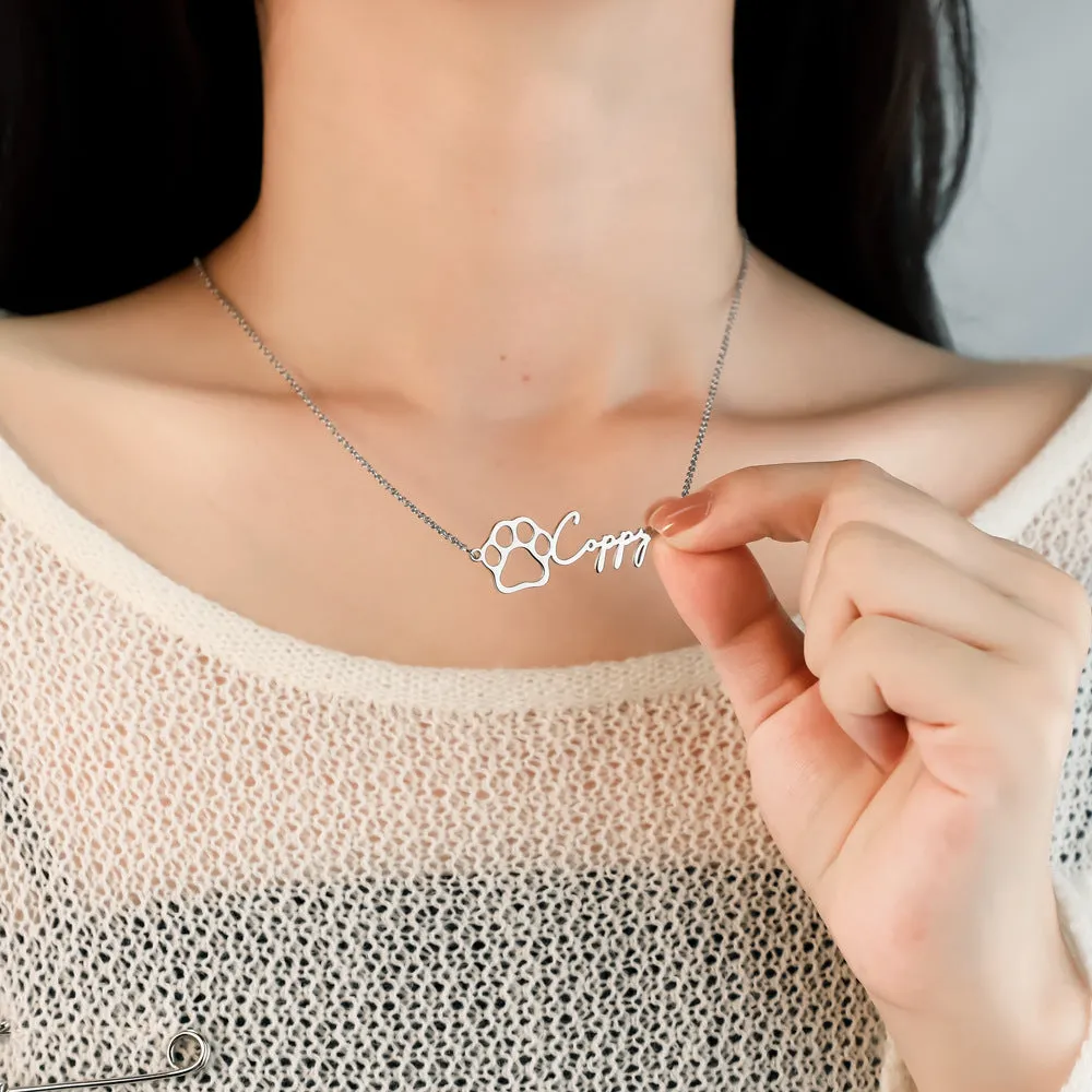 Fashionable Stainless Steel Hollow Design Name Pendant Necklace