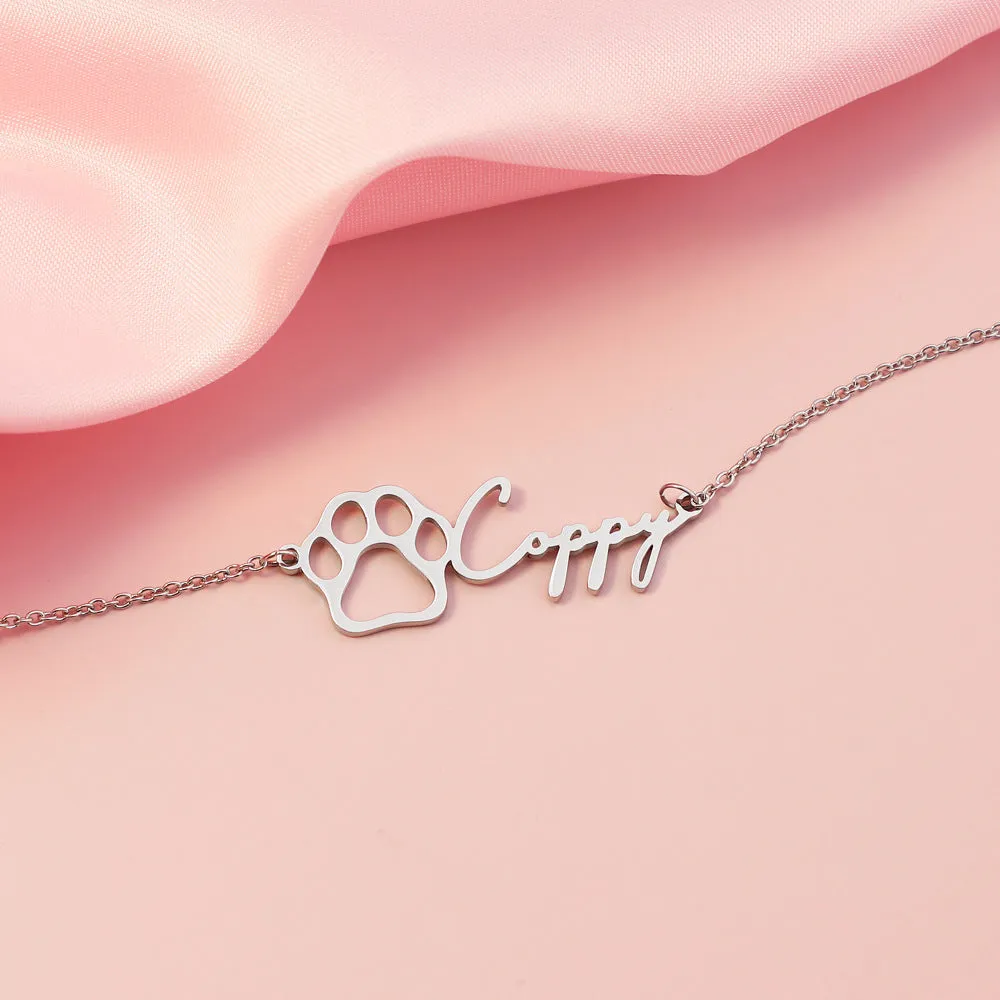 Fashionable Stainless Steel Hollow Design Name Pendant Necklace