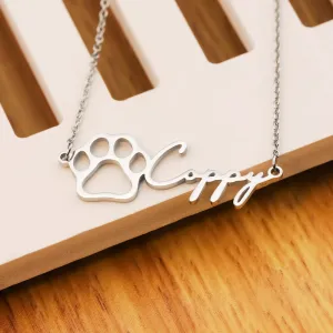 Fashionable Stainless Steel Hollow Design Name Pendant Necklace