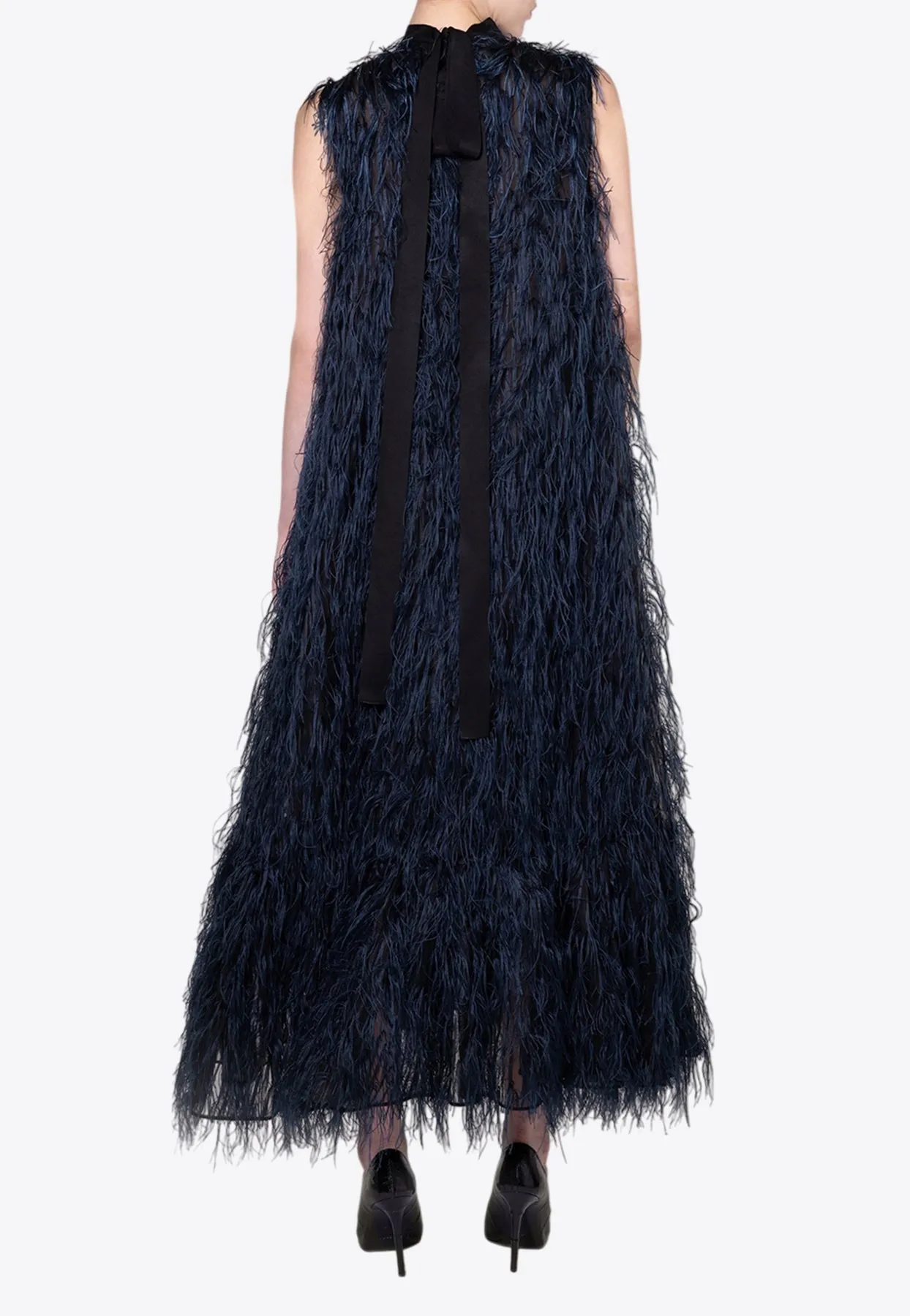 Fida Feathered Midi Dress