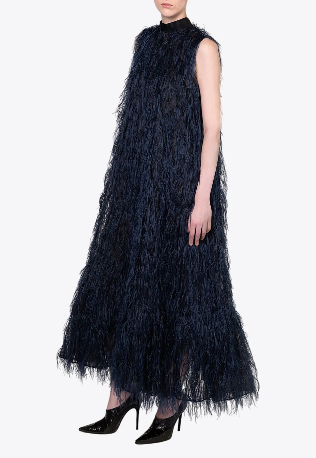 Fida Feathered Midi Dress