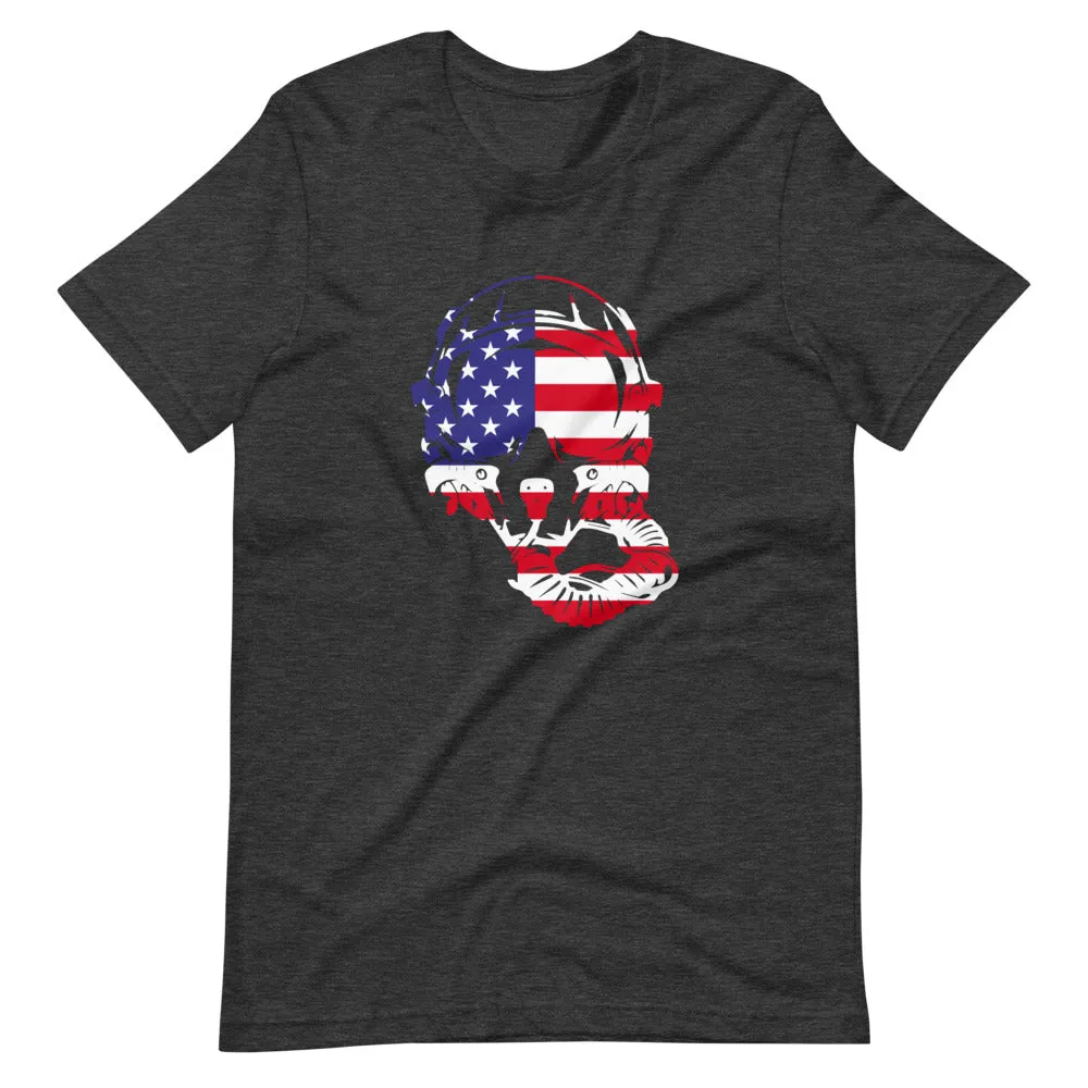 Fighter Pilot Helmet USA Short Sleeve T-Shirt