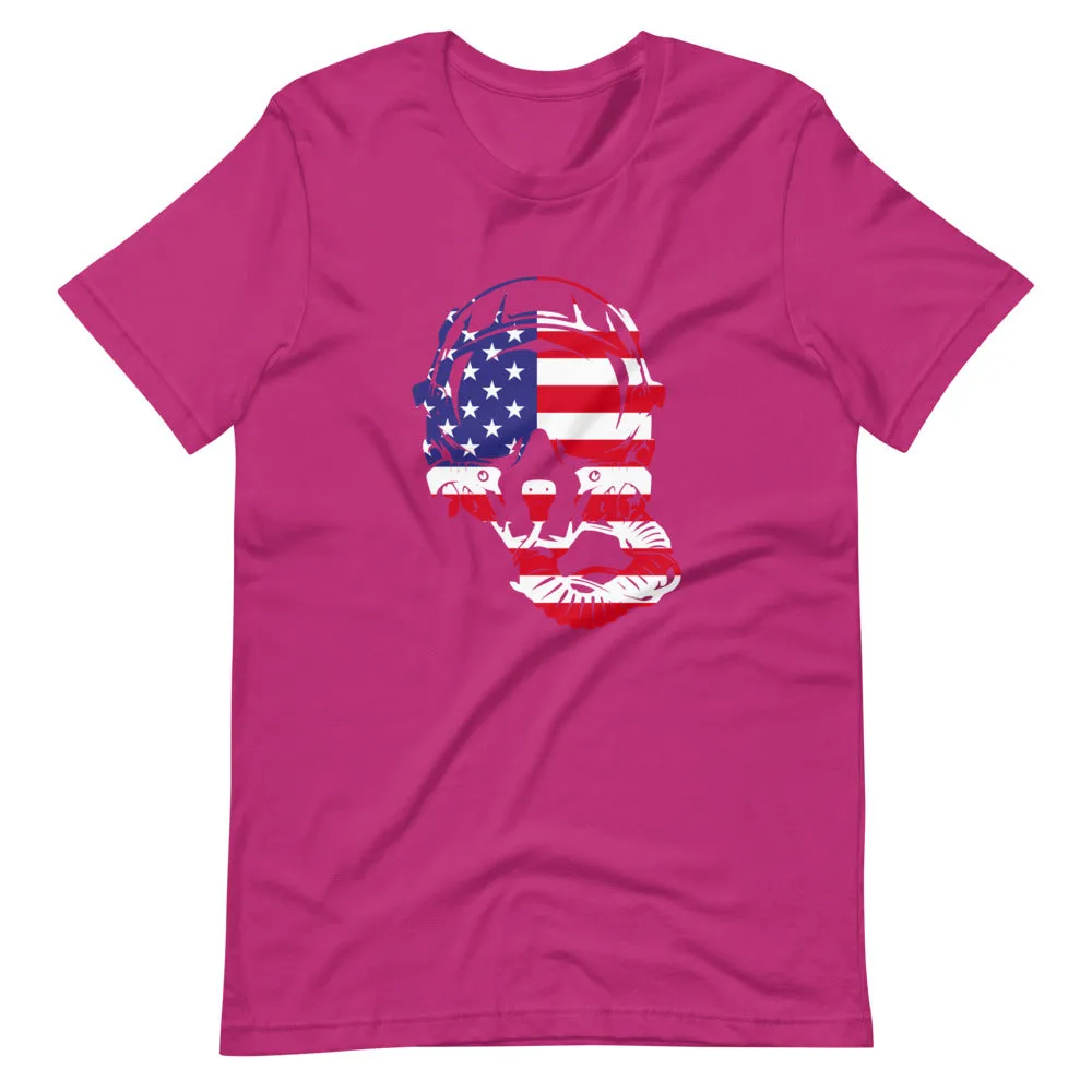 Fighter Pilot Helmet USA Short Sleeve T-Shirt