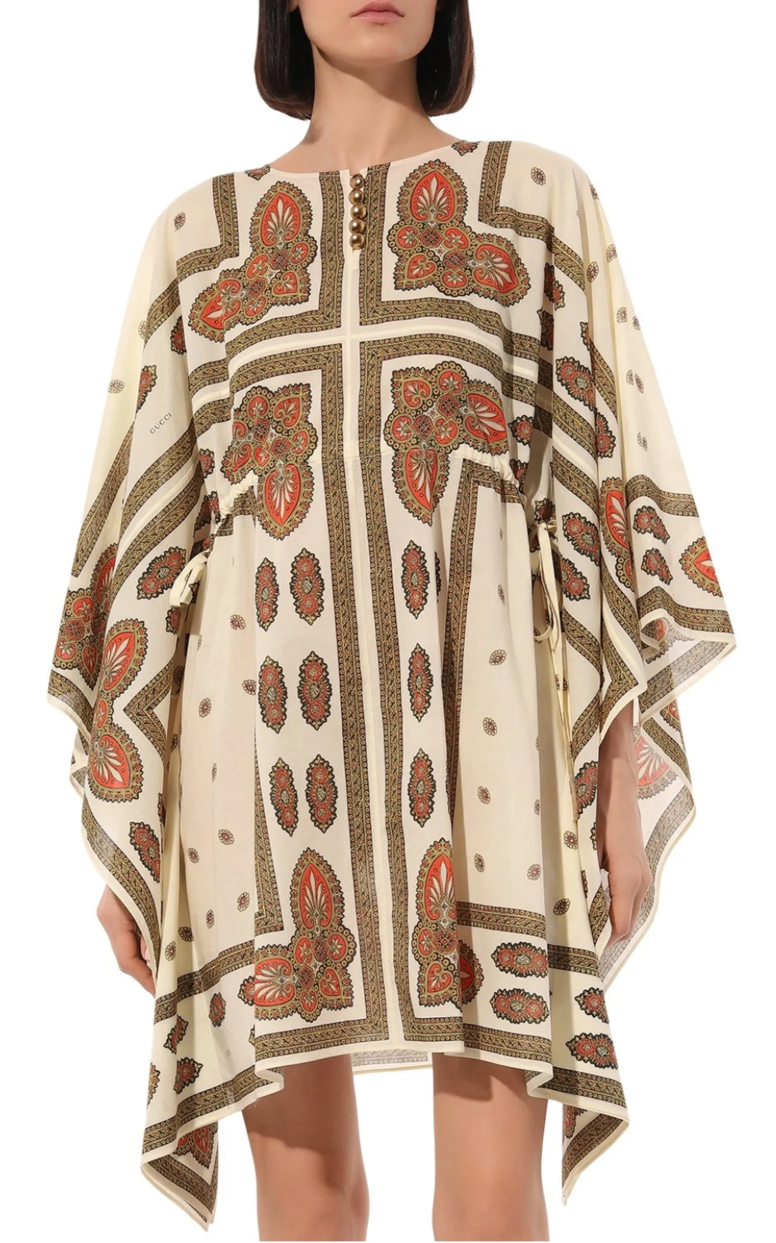 Floral Cotton Printed Midi Kaftan Dress