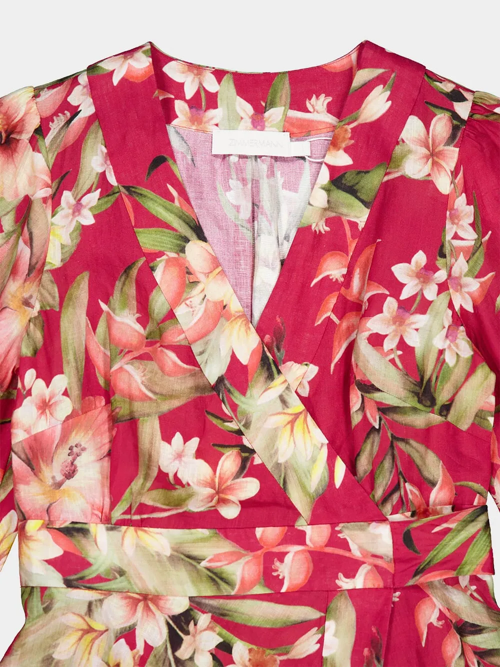 Floral Wrap Midi Dress