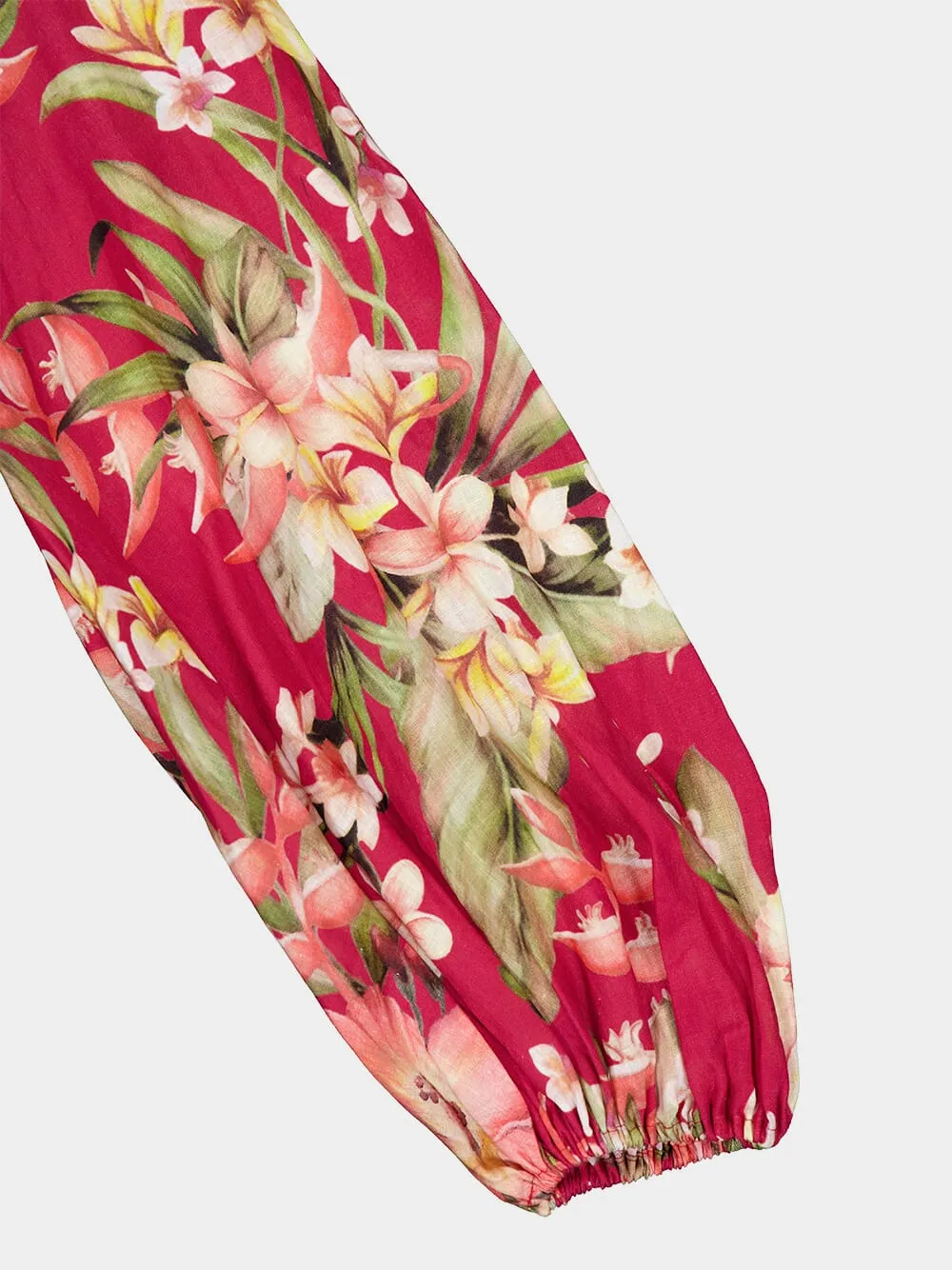 Floral Wrap Midi Dress