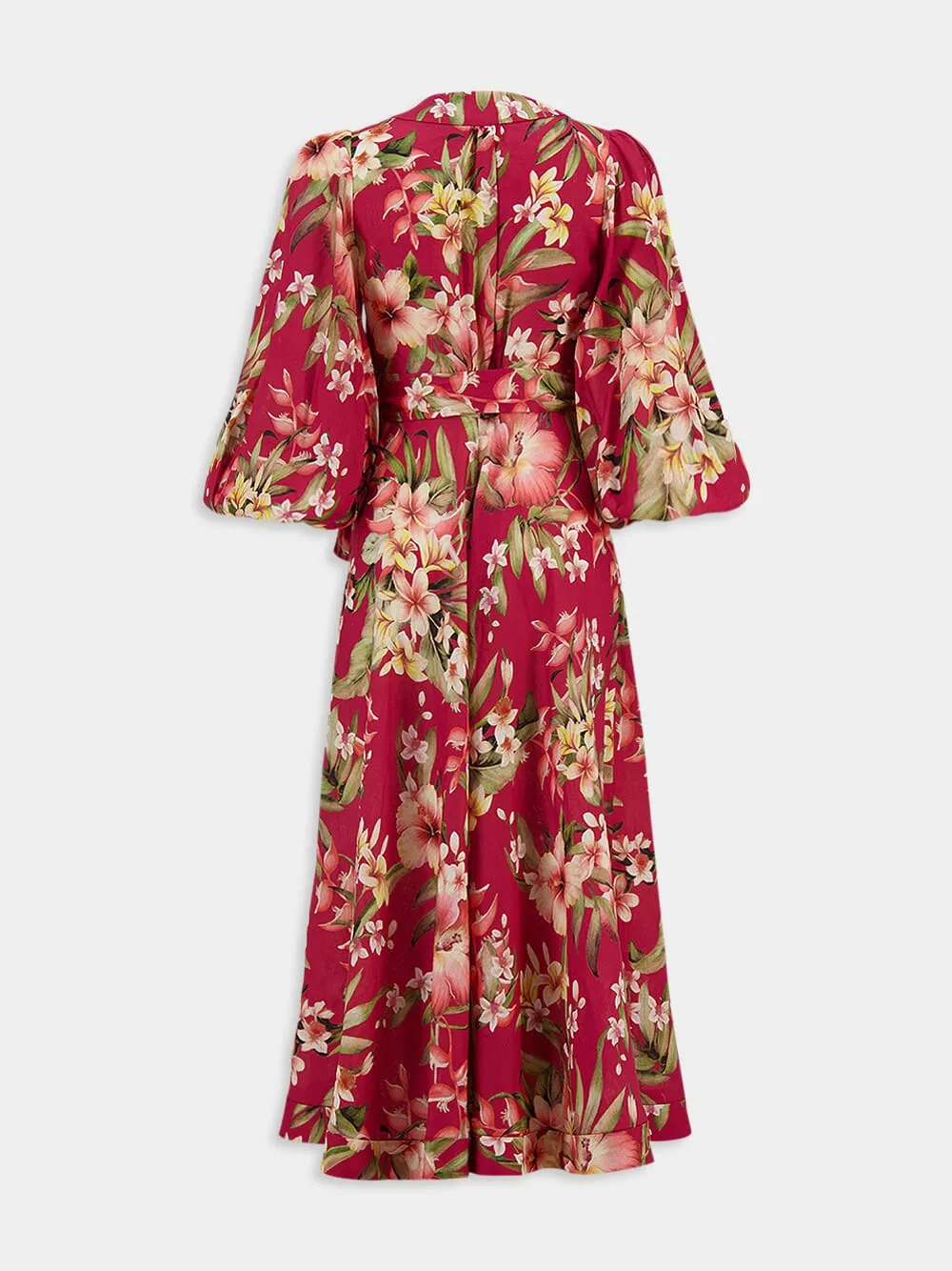 Floral Wrap Midi Dress