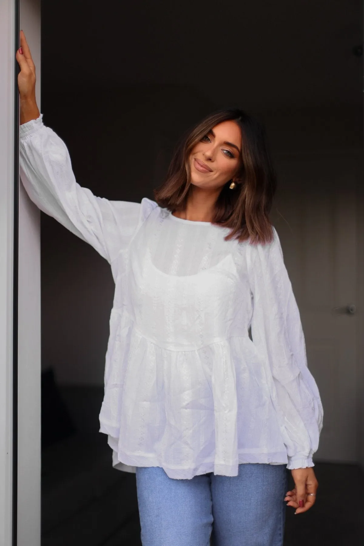 Flowy Ivory Ruffled Tunic - FINAL SALE