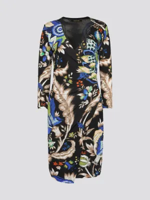 Foliage Wrap Mini Dress