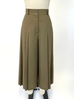 French Pleated Wide-Leg Trousers