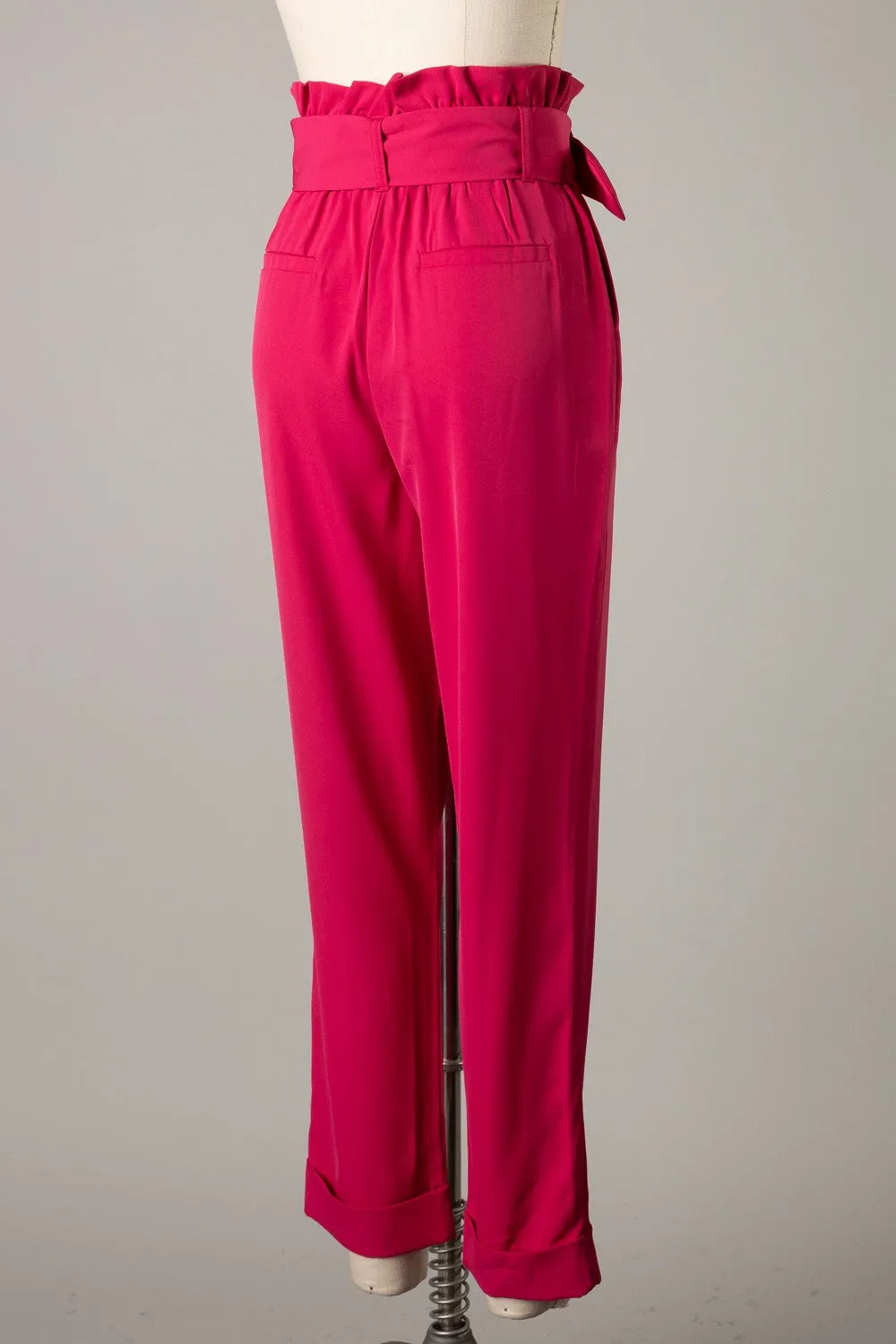 FS4001-STK Paperbag Straight Cut Capri Pants 6PK