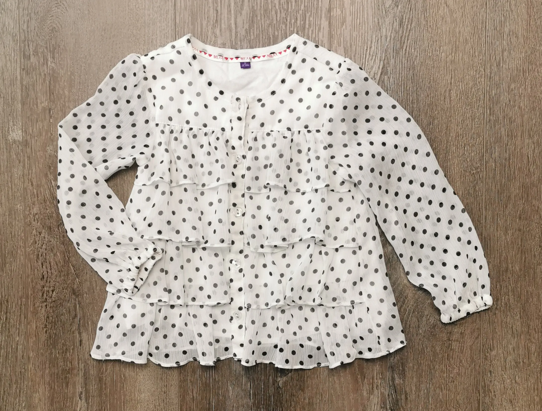 GIRL SIZE 2/3 YEARS - MEXX, Ruffled Dress Top, Chiffon EUC B32