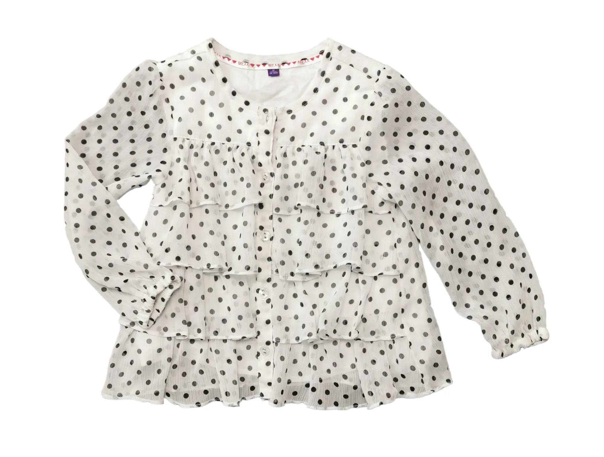 GIRL SIZE 2/3 YEARS - MEXX, Ruffled Dress Top, Chiffon EUC B32