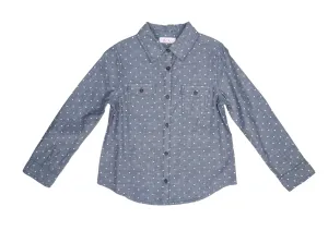 GIRL SIZE 6 YEARS - DEX Kids, Long-sleeve Polkadot Dress Top EUC B32