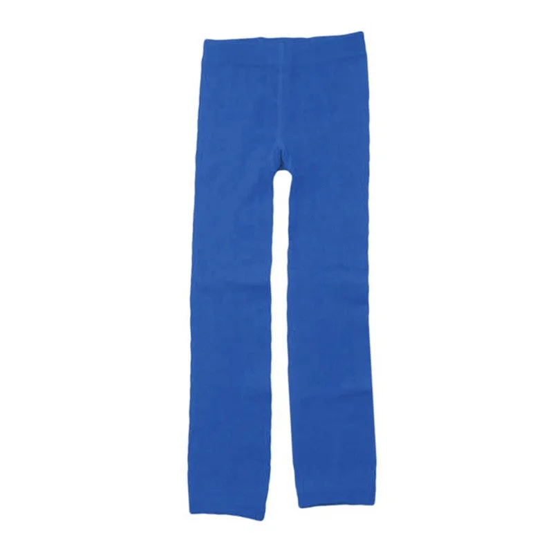 Girls Winter Warm Velvet Lined Tights Trousers Kids Elastic Thick Leggings Ninth Pants
