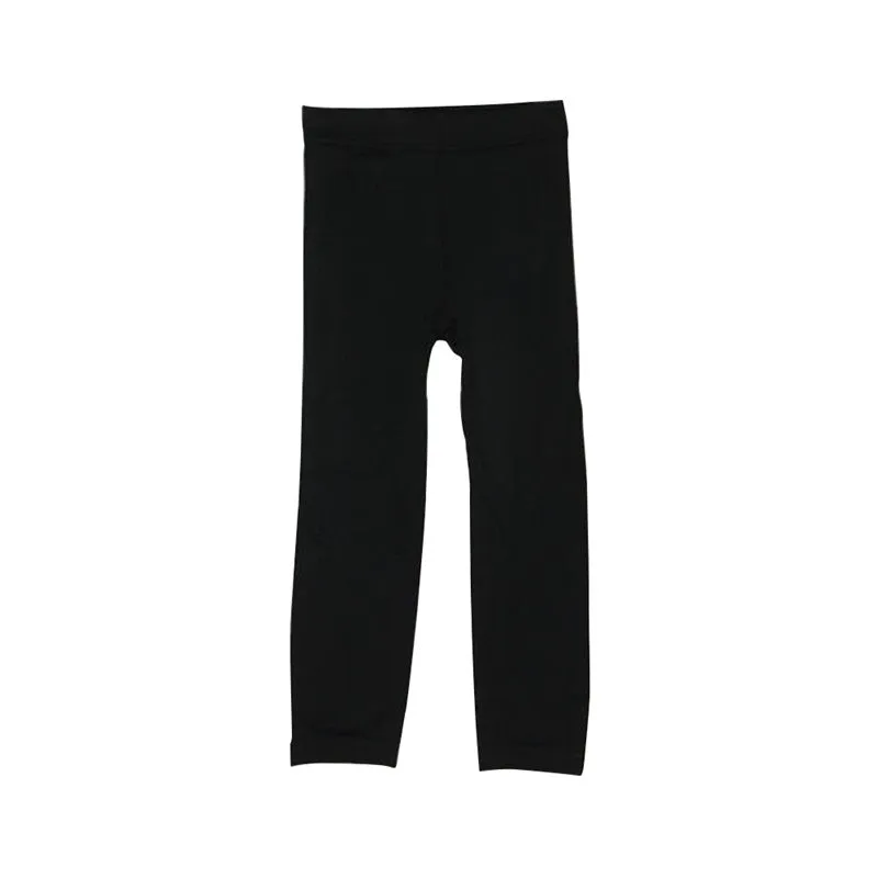 Girls Winter Warm Velvet Lined Tights Trousers Kids Elastic Thick Leggings Ninth Pants