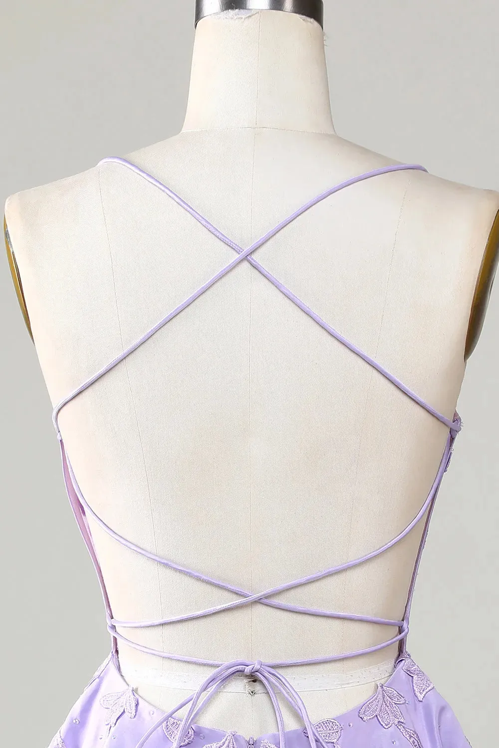Gorgeous A Line Spaghetti Straps Royal Blue Corset Homecoming Dress with Appliques