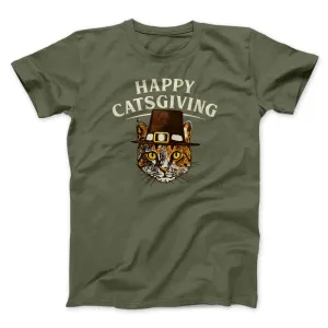 Happy Catsgiving Funny Thanksgiving Men/Unisex T-Shirt