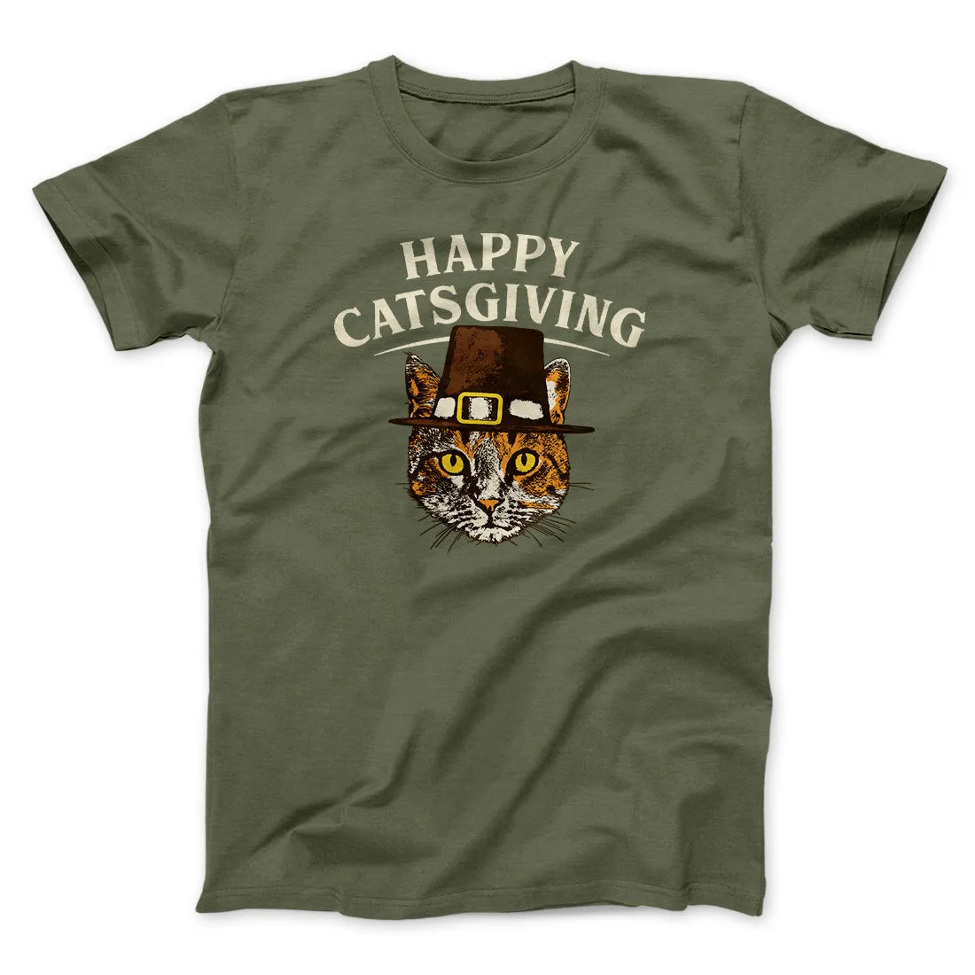Happy Catsgiving Funny Thanksgiving Men/Unisex T-Shirt