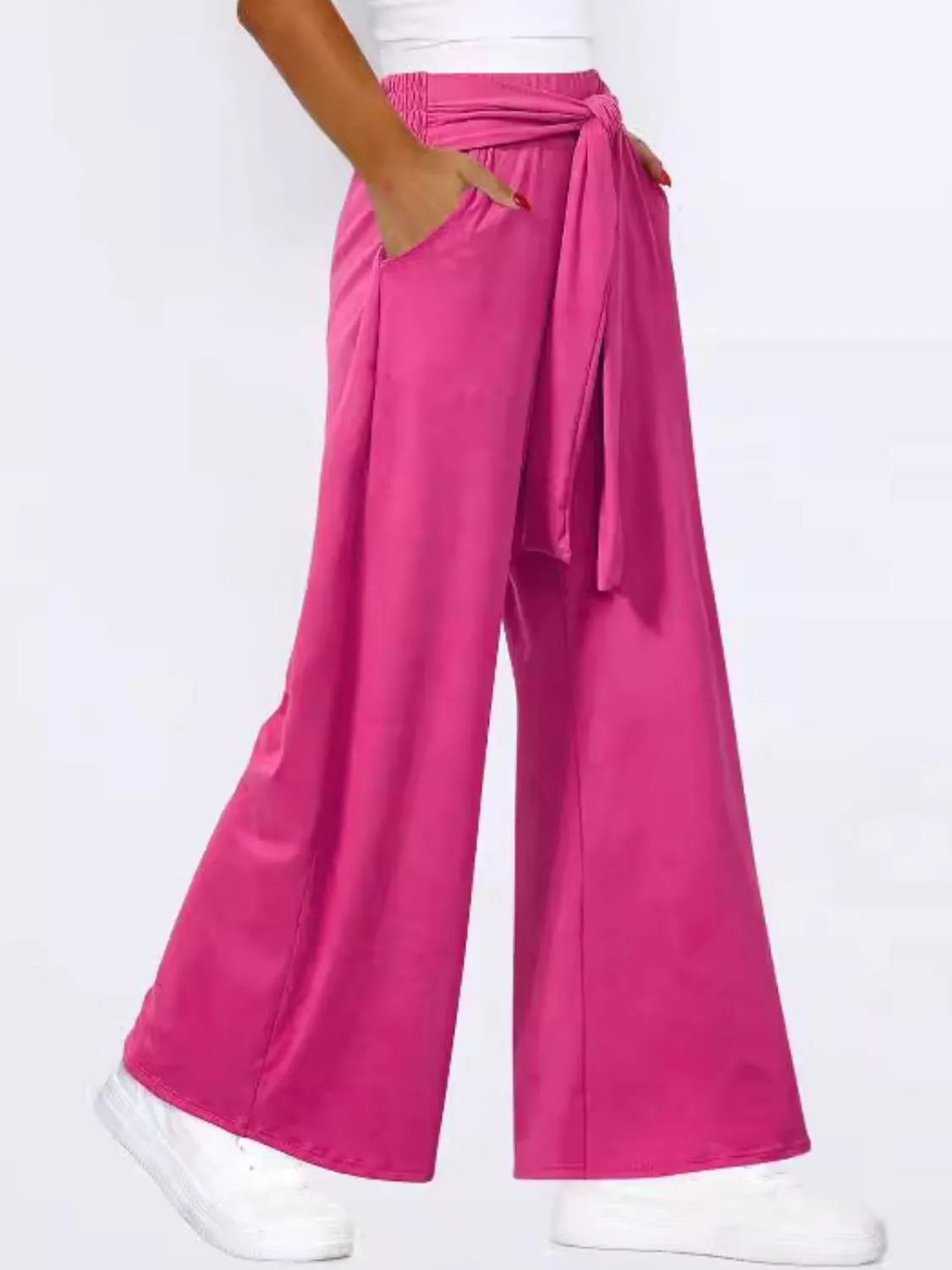 Hazel Blues® |  Tied Wide Leg Pants with Pockets