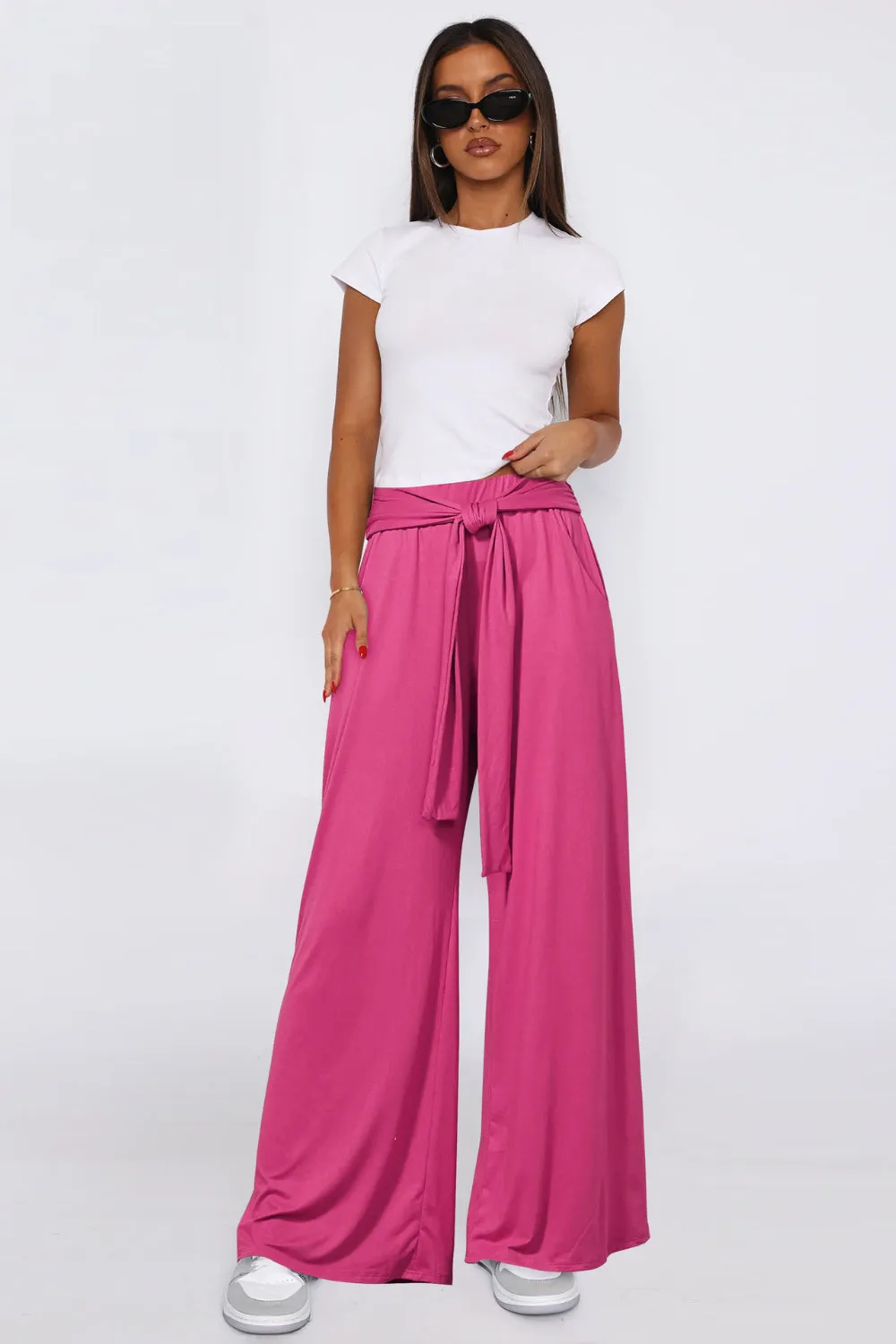 Hazel Blues® |  Tied Wide Leg Pants with Pockets