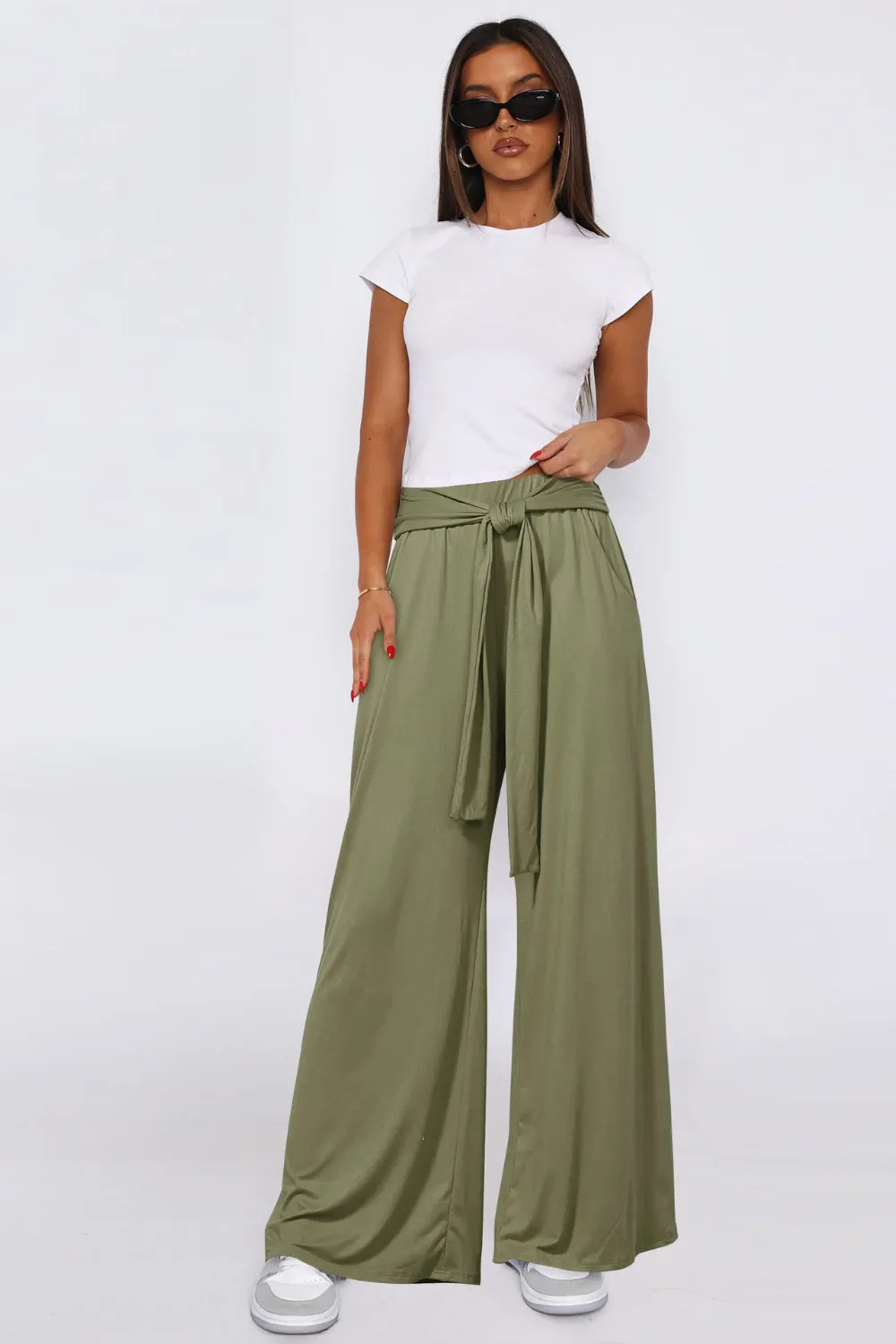 Hazel Blues® |  Tied Wide Leg Pants with Pockets