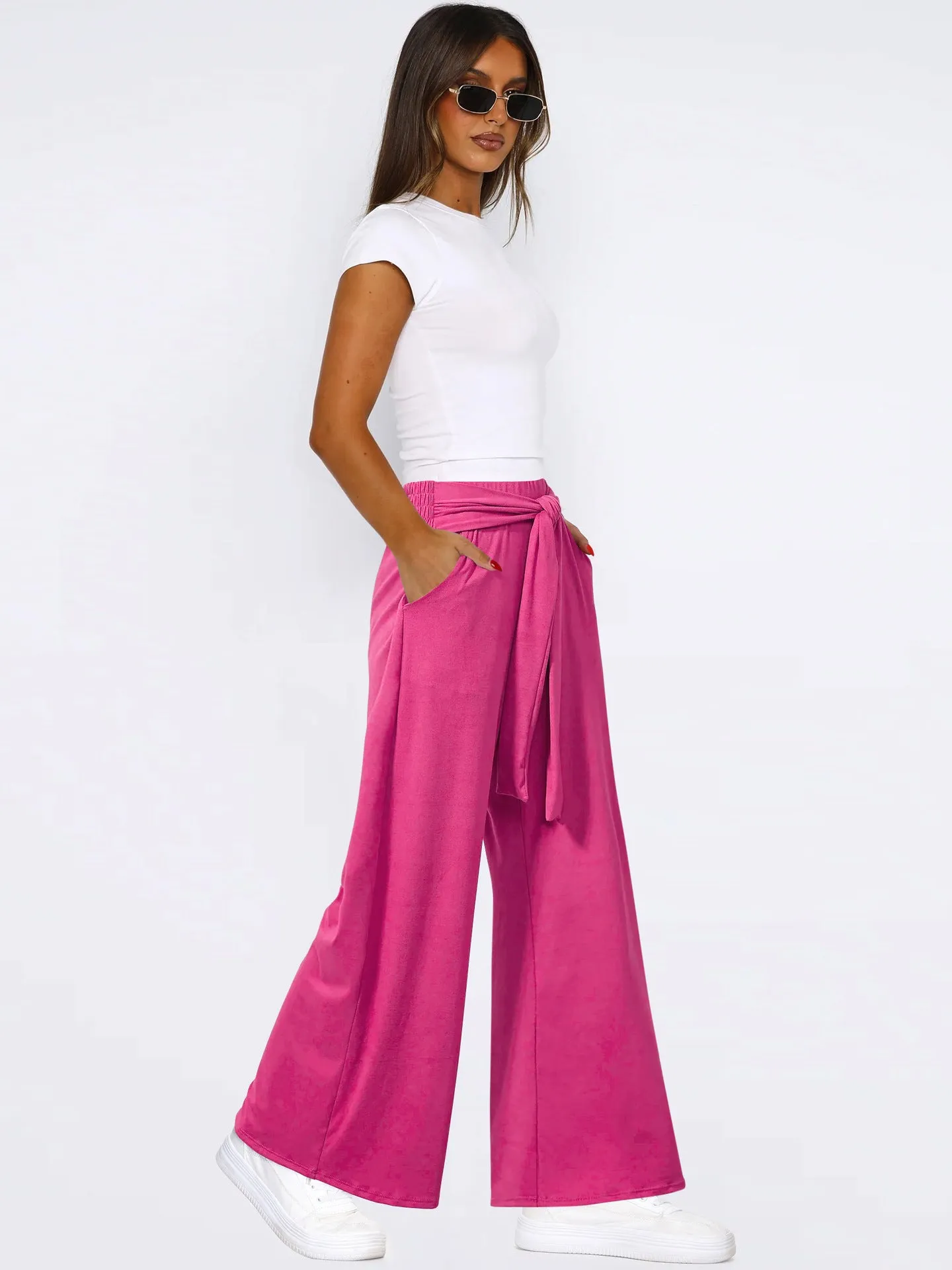 Hazel Blues® |  Tied Wide Leg Pants with Pockets