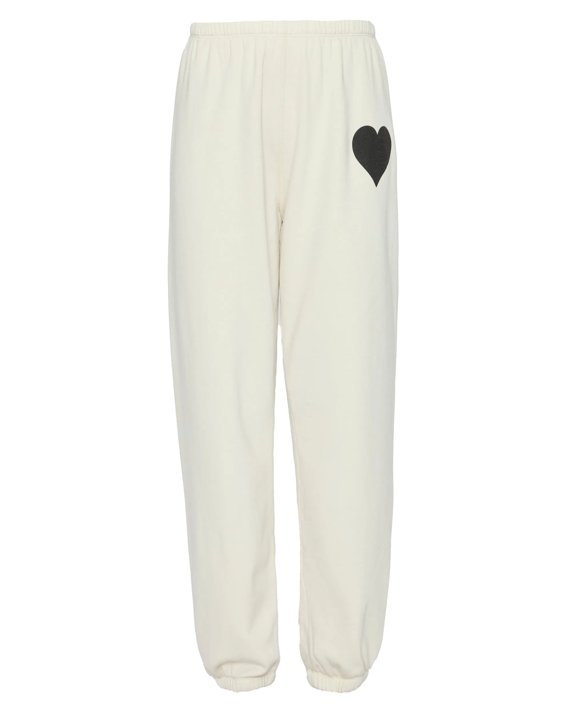 Heart Sweatpants in Vintage White