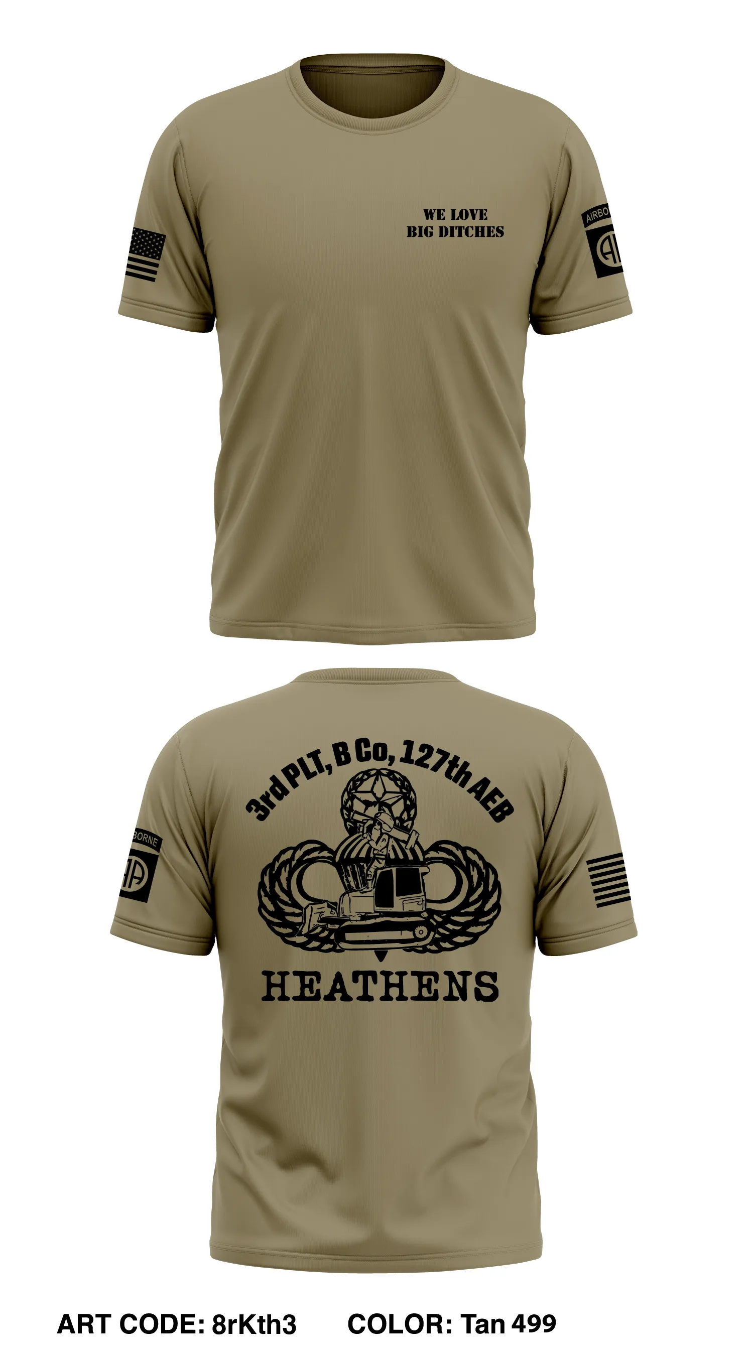 Heathens 127th AEB Core Men's SS Performance Tee - 8rKth3