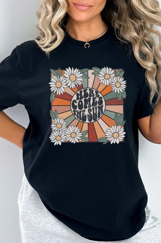 Here Comes The Sun Daisy Comfort Color Graphic Tee (7 Colors)