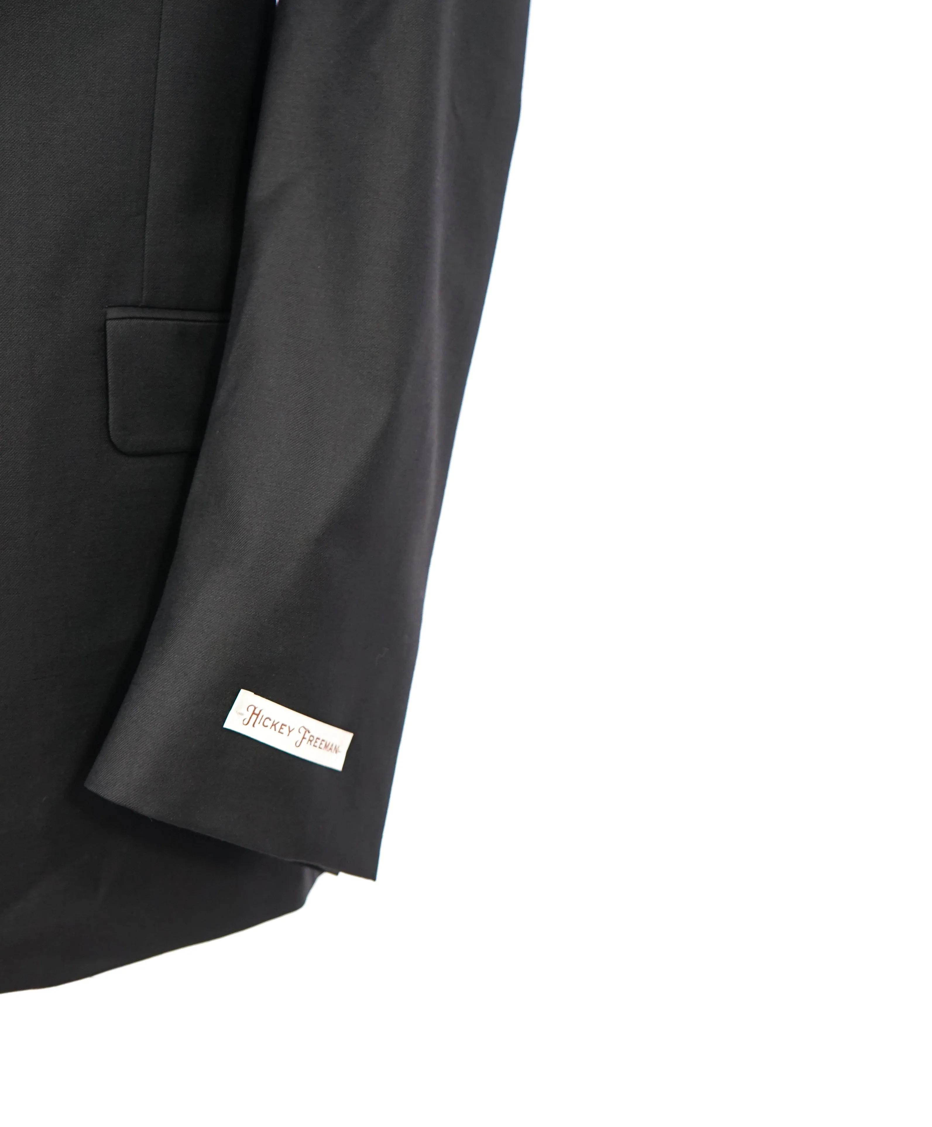 HICKEY FREEMAN - MADE IN USA Black Peak Lapel Tuxedo Suit - 44L