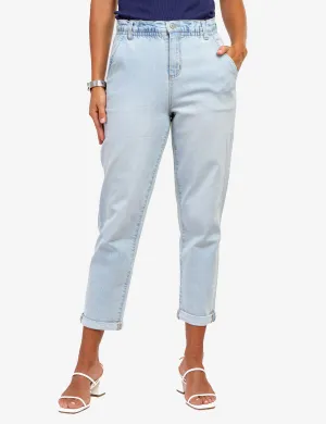 HIGH RISE PAPERBAG CROPPED JEANS