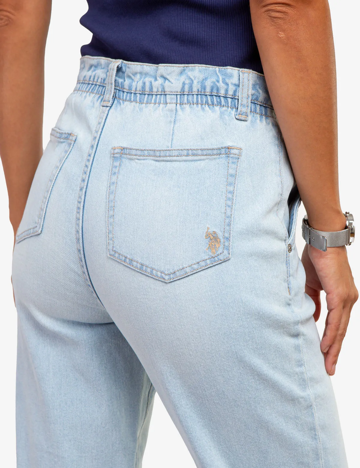 HIGH RISE PAPERBAG CROPPED JEANS