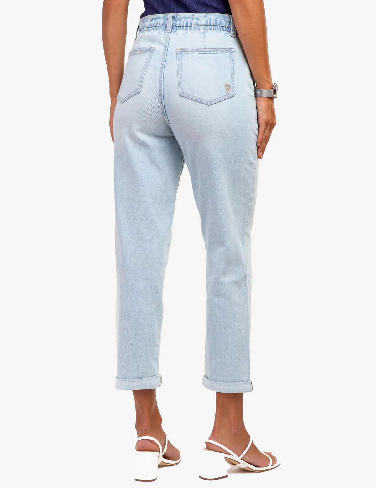 HIGH RISE PAPERBAG CROPPED JEANS