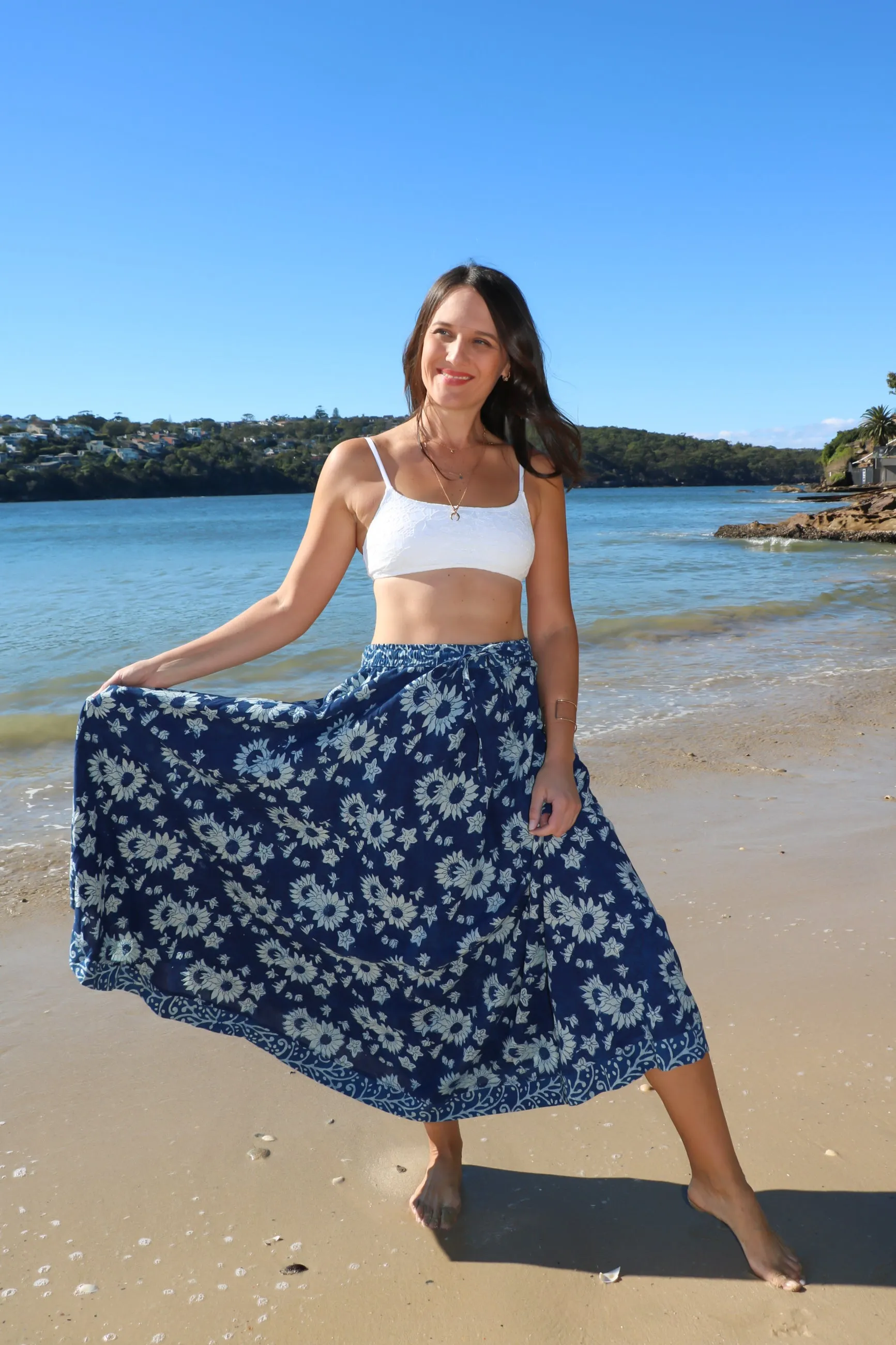 Holly - Sunflower Boho Chic Long Skirt