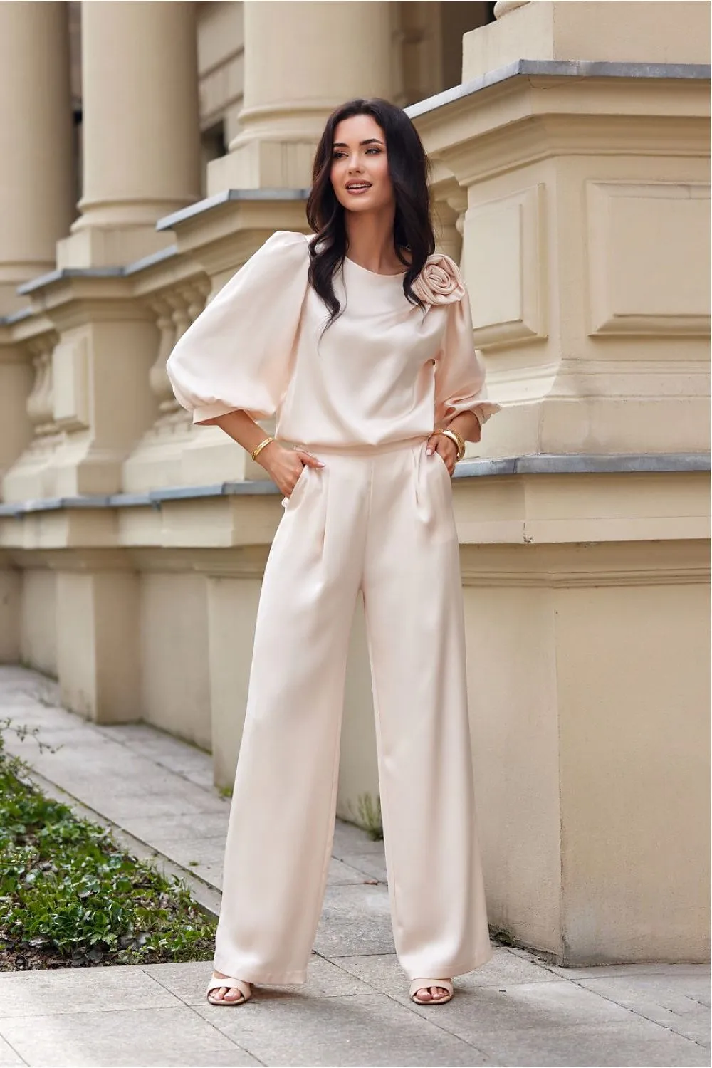 Impressive Rose Puff Blouse