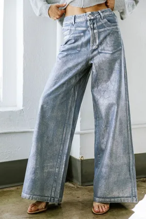 Indigo Metallic Denim Pant