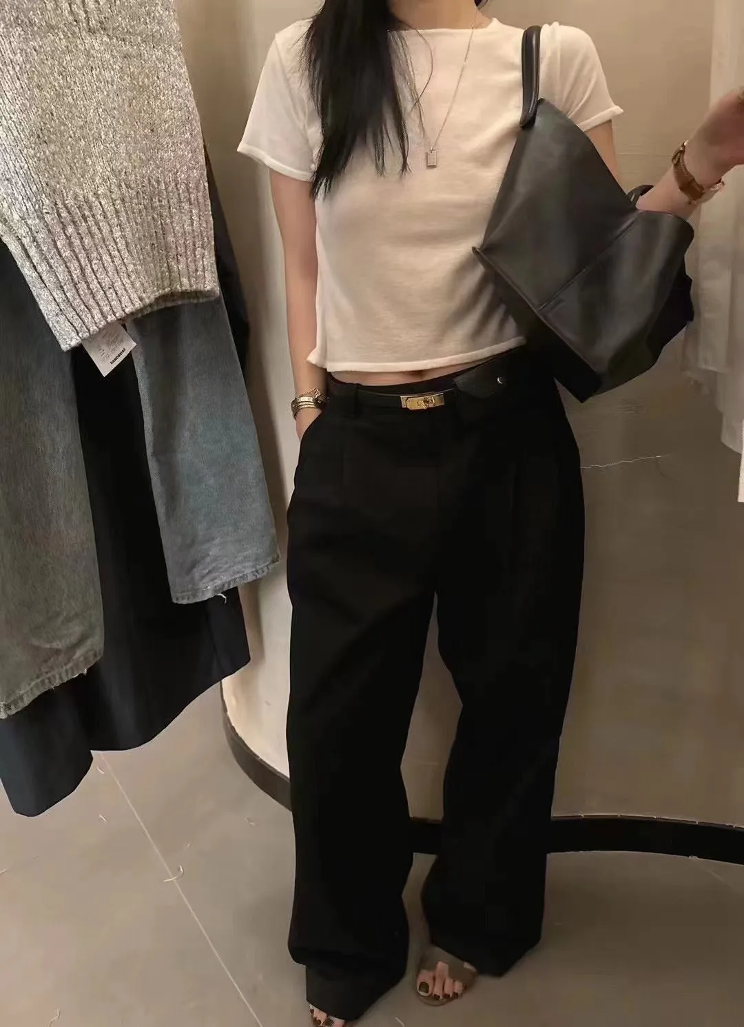 INSTOCK - Korean Wide Leg Pleated Pants