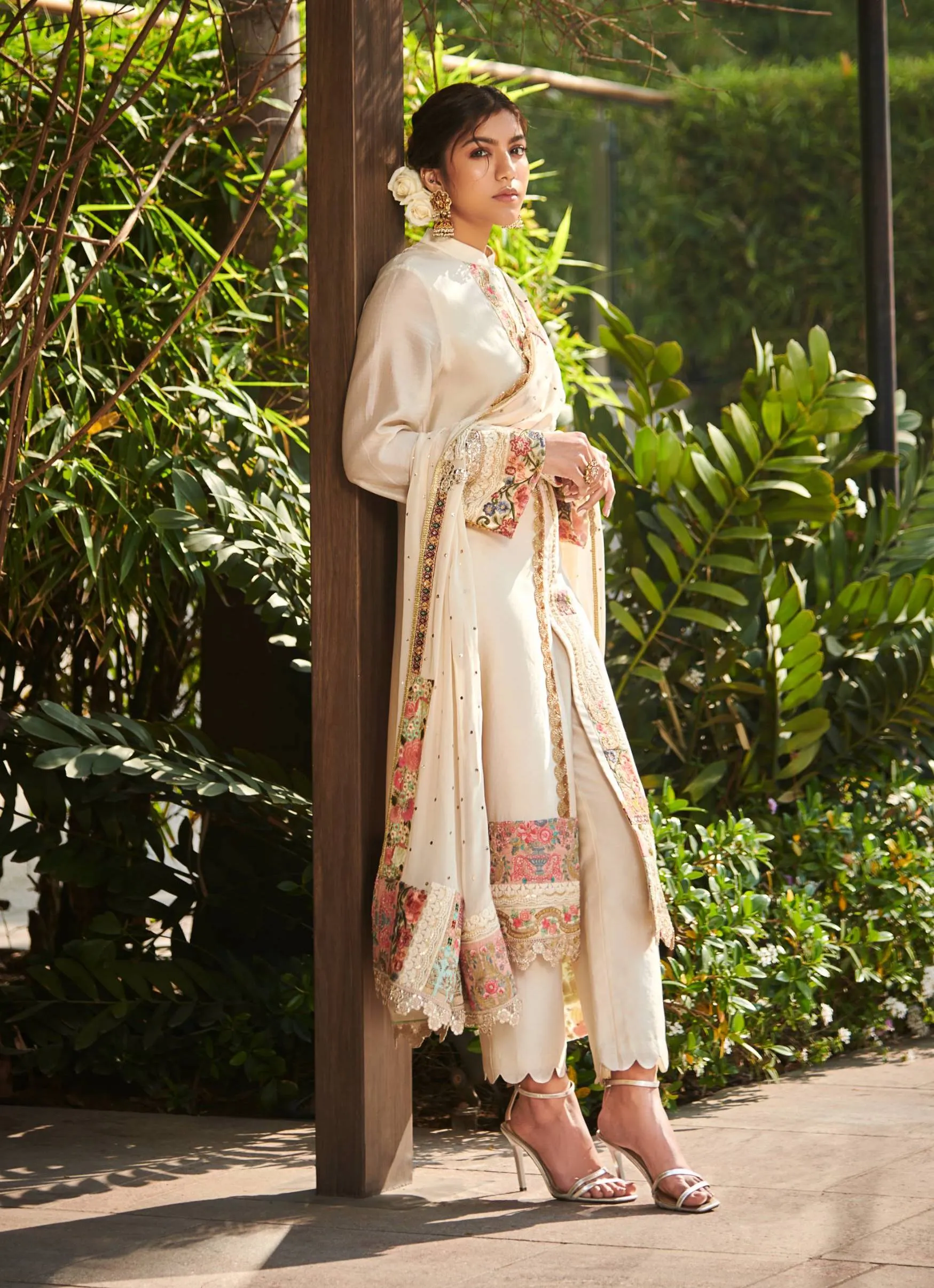 Ivory Chanderi Kurta Set