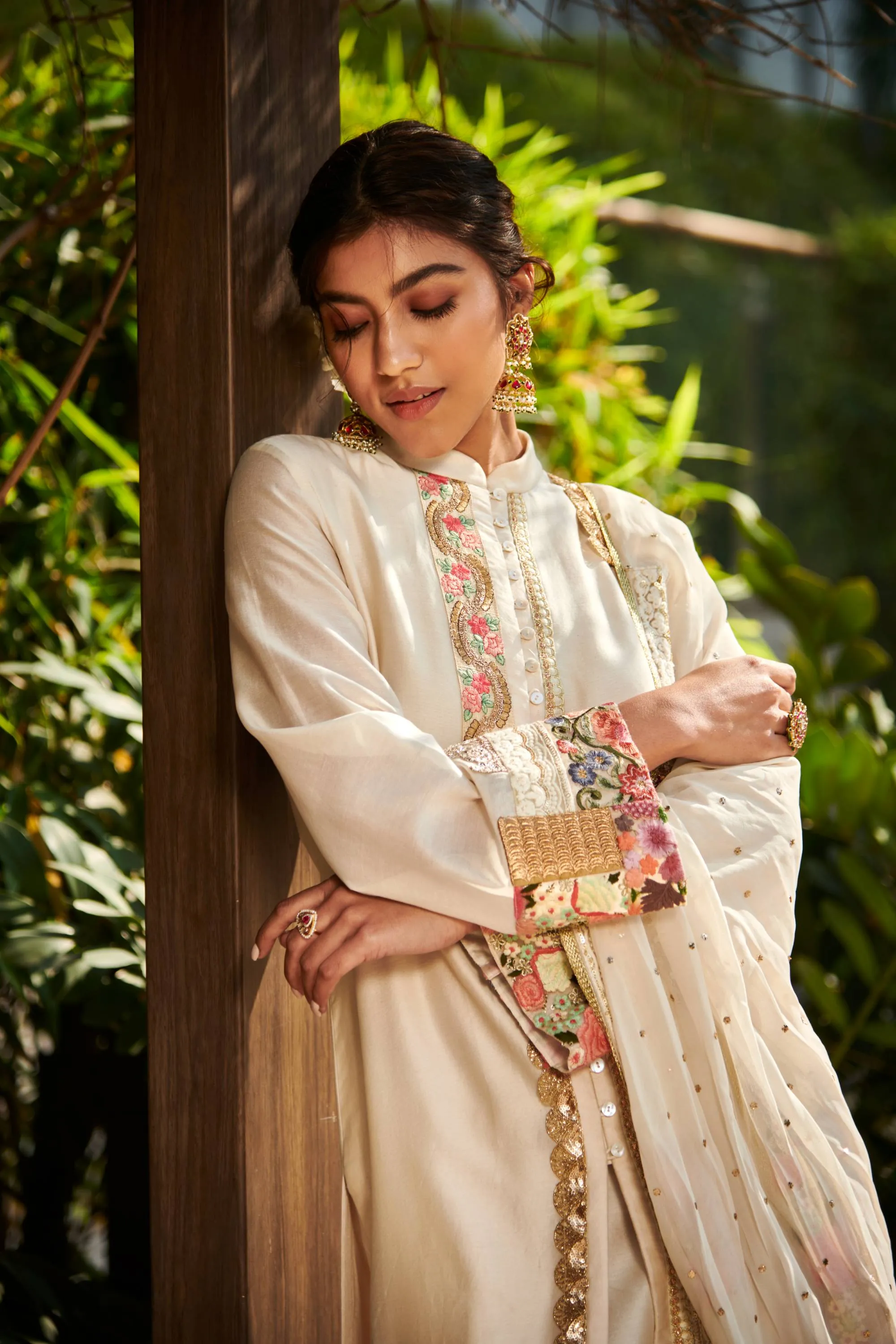 Ivory Chanderi Kurta Set