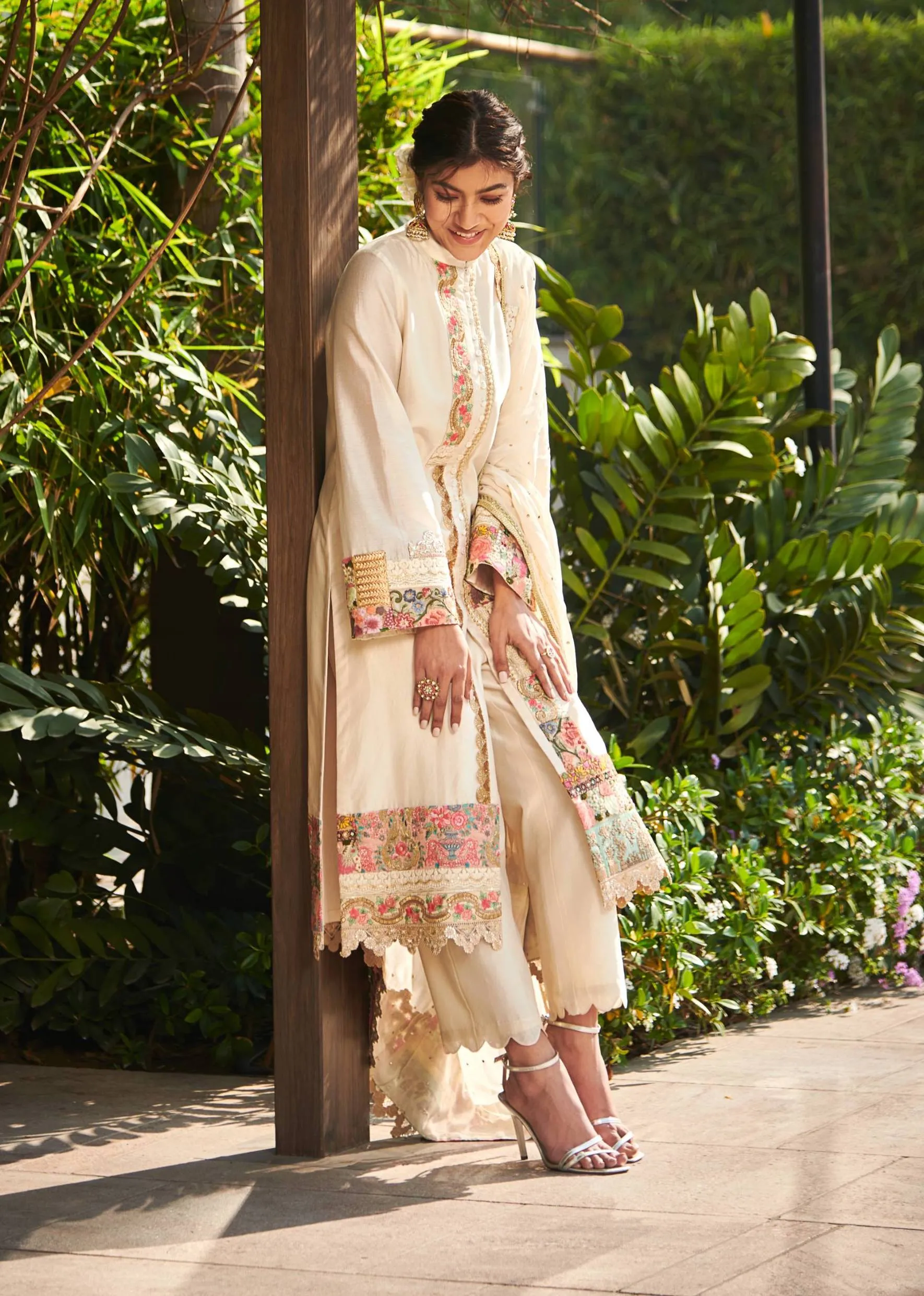 Ivory Chanderi Kurta Set
