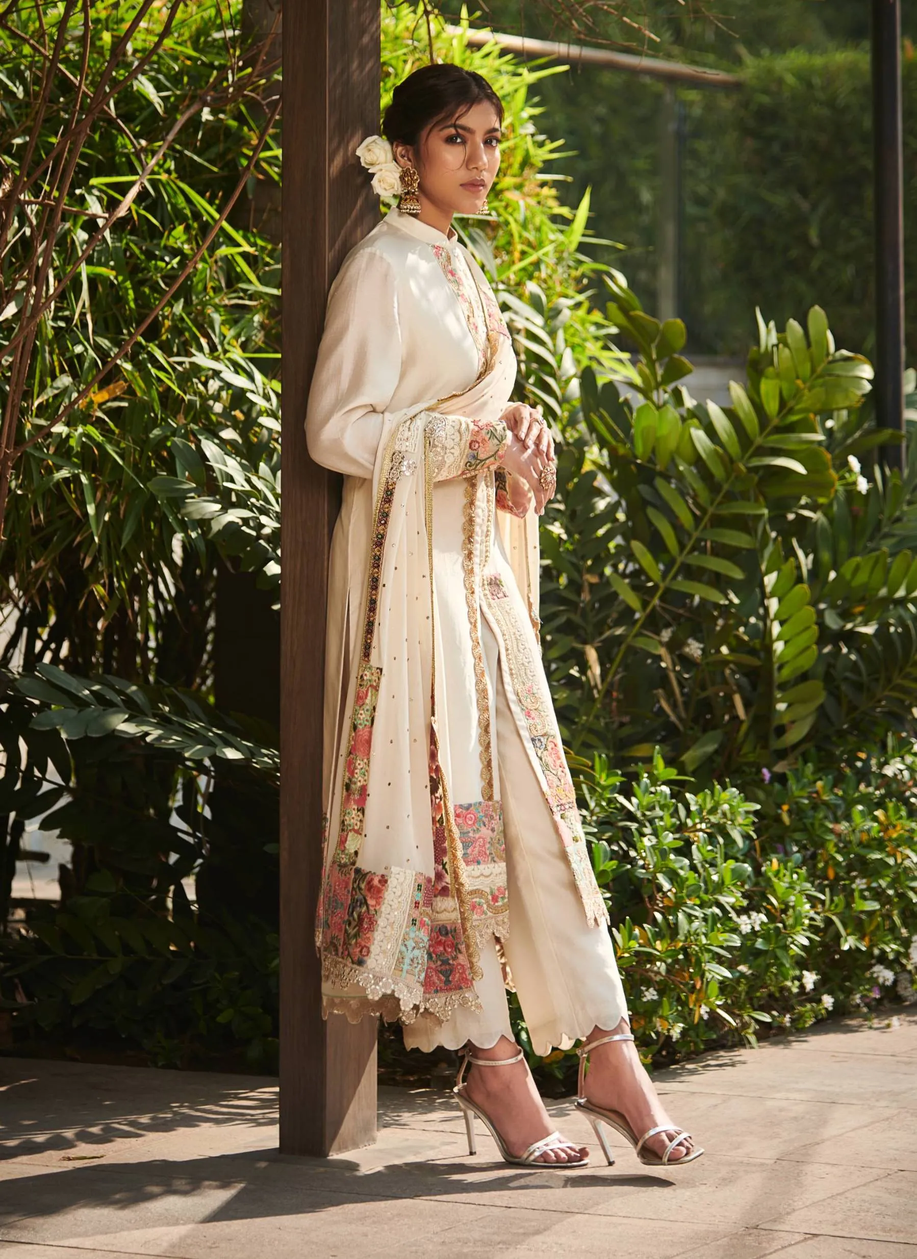 Ivory Chanderi Kurta Set