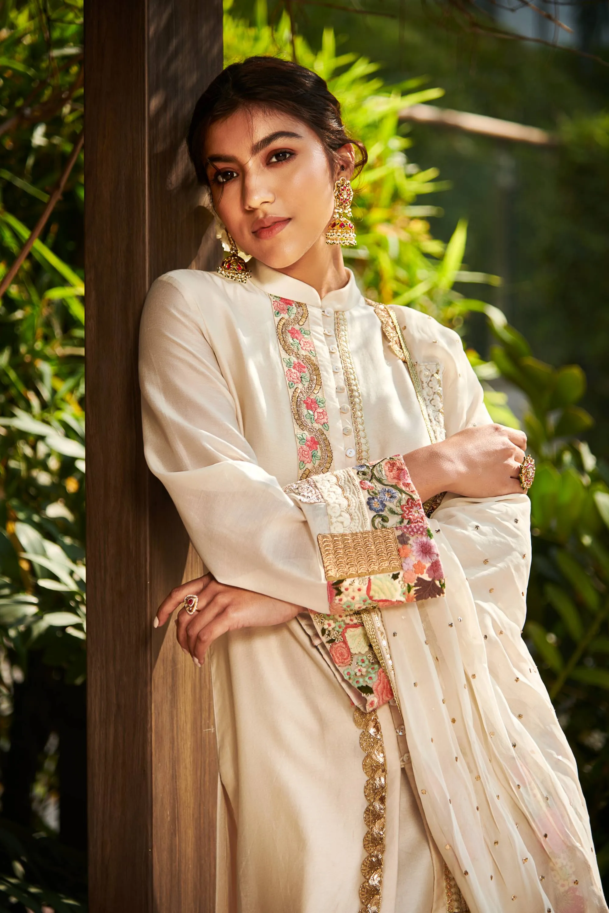 Ivory Chanderi Kurta Set