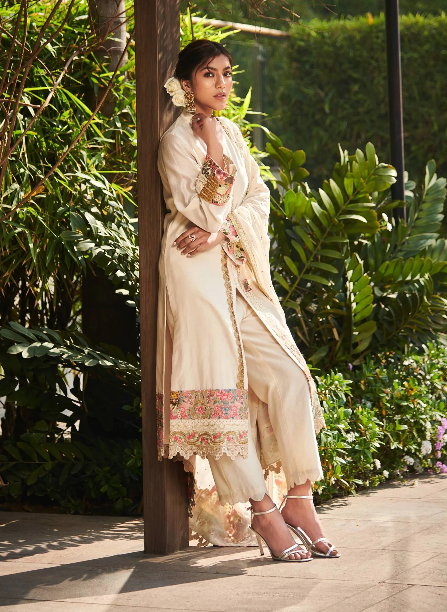 Ivory Chanderi Kurta Set