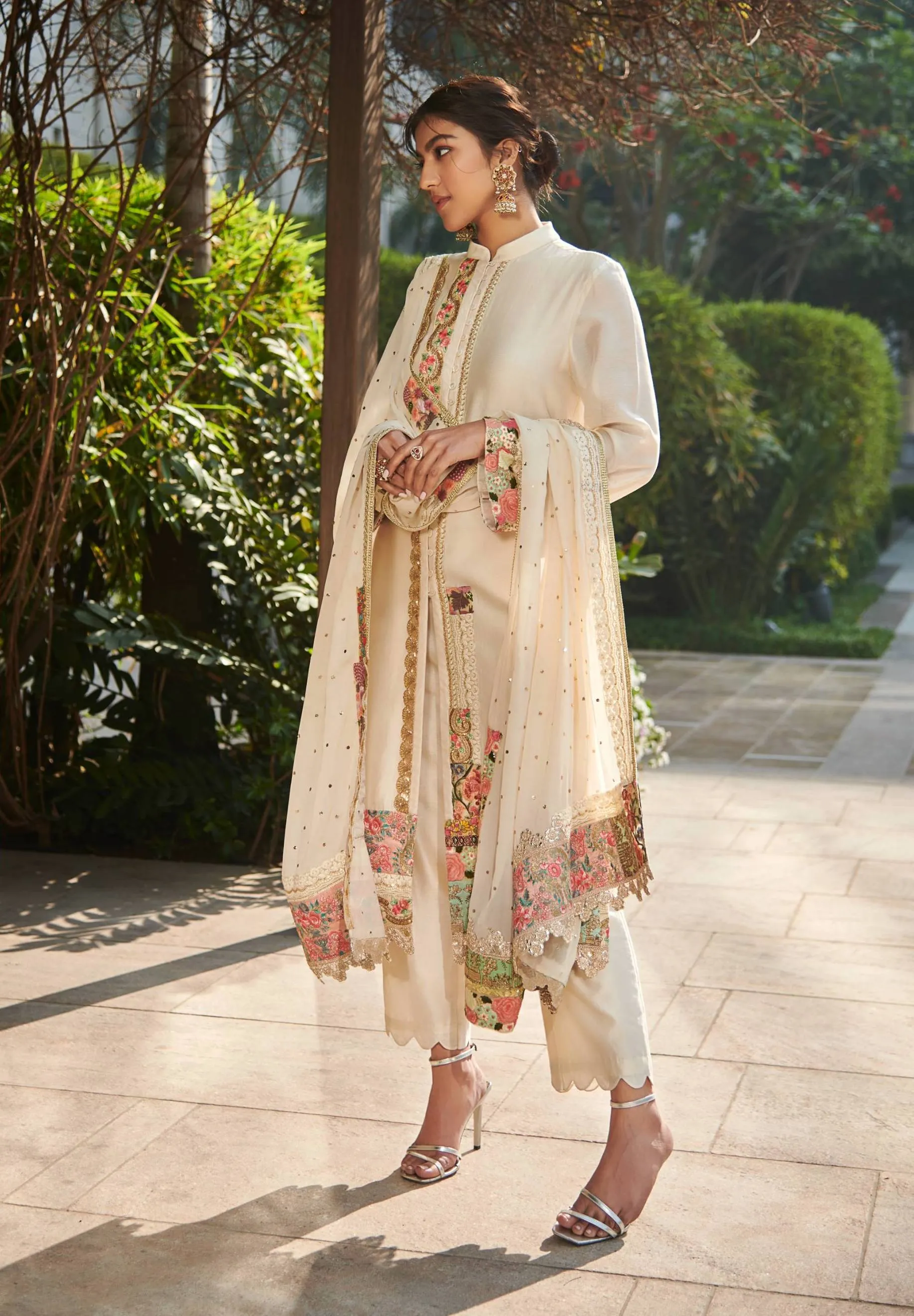 Ivory Chanderi Kurta Set